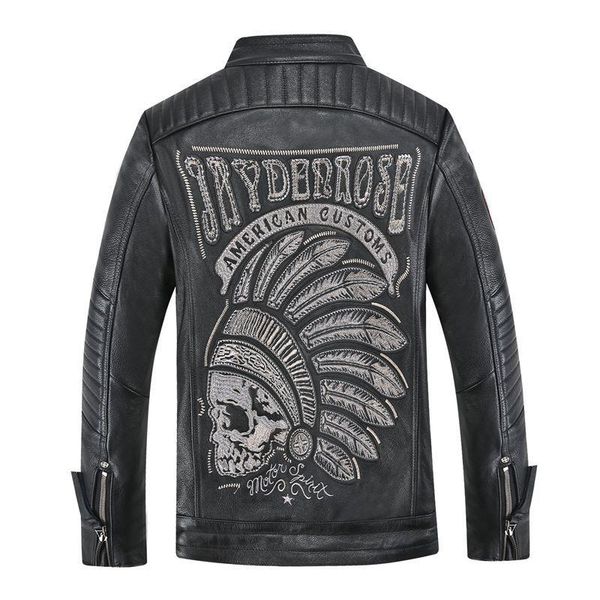 men's leather & faux individuality genuine jacket men cowhide male bomber motorcycle biker man's coat spring autumn light luxury c, Black
men's leather & faux individuality genuine jacket men cowhide male bomber motorcycle biker man's coat spring autumn light luxury c, Black