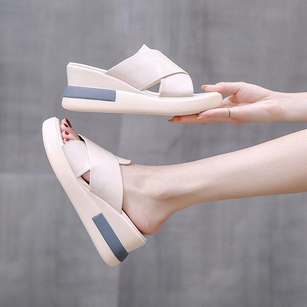 slippers wedge heel women's summer wear 2021 fashion platform sandals leather all-match high-heeled, Black
slippers wedge heel women's summer wear 2021 fashion platform sandals leather all-match high-heeled, Black