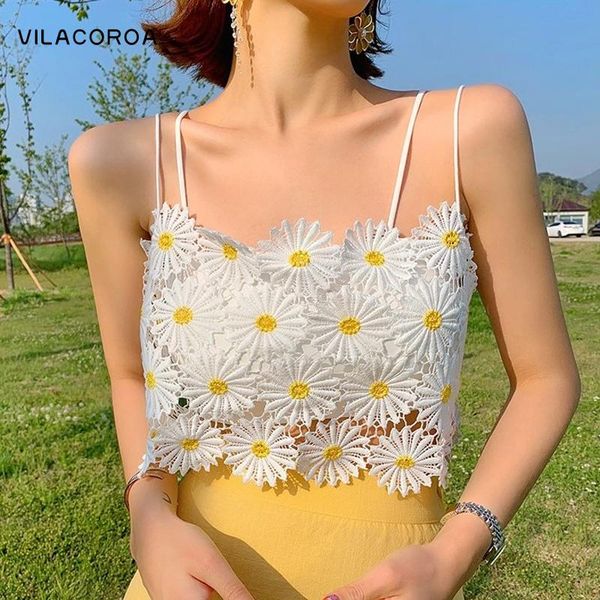 women's tanks & camis summer qppliques floral women spaghetti strap lace crop high waist up small daisy tank female tee, White
women's tanks & camis summer qppliques floral women spaghetti strap lace crop high waist up small daisy tank female tee, White
