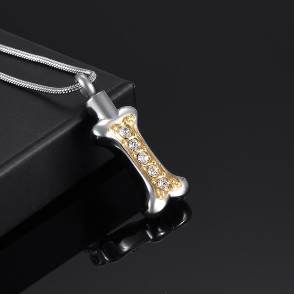 pendant necklaces ijd9874 pet memorial jewelry two tone crystal dog bone stainless steel cremation keepsake necklace urn for ashes, Silver
pendant necklaces ijd9874 pet memorial jewelry two tone crystal dog bone stainless steel cremation keepsake necklace urn for ashes, Silver