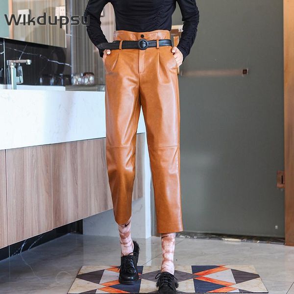 women's pants & capris womens 100% genuine sheepskin leather high waist fashion designer ladies real trousers plus size, Black;white
women's pants & capris womens 100% genuine sheepskin leather high waist fashion designer ladies real trousers plus size, Black;white