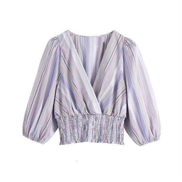 women's knits & tees women spring fashion colorful striped print half puff sleeve short blouse chic lady casual elastic waist v-ne, White
women's knits & tees women spring fashion colorful striped print half puff sleeve short blouse chic lady casual elastic waist v-ne, White