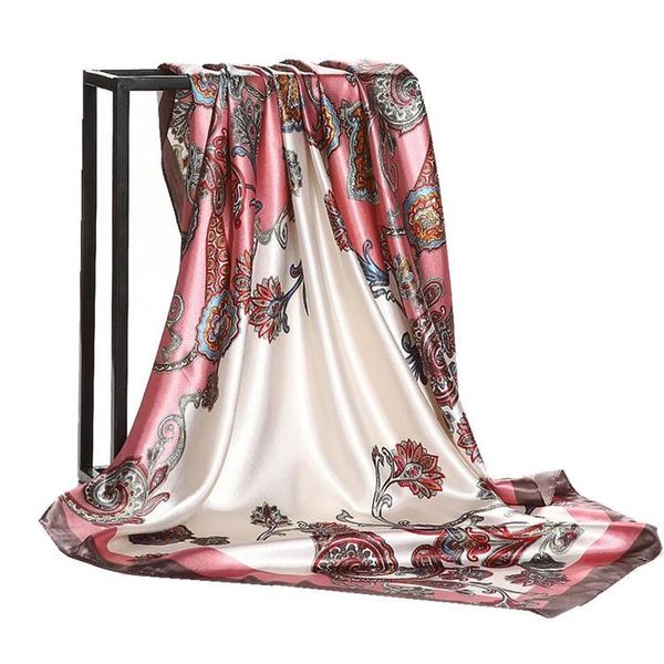 scarves 2021 ethnic style print silk scarf women 90x90cm neck wraps foulard neckerchief floral head fashion bandana square shawl, Blue;gray
scarves 2021 ethnic style print silk scarf women 90x90cm neck wraps foulard neckerchief floral head fashion bandana square shawl, Blue;gray