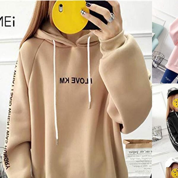 hoodies sweatshirt 2021 autumn women casual full sleeve letter print hooded pullover loose thickened blouse sudadera mujer, Black
hoodies sweatshirt 2021 autumn women casual full sleeve letter print hooded pullover loose thickened blouse sudadera mujer, Black