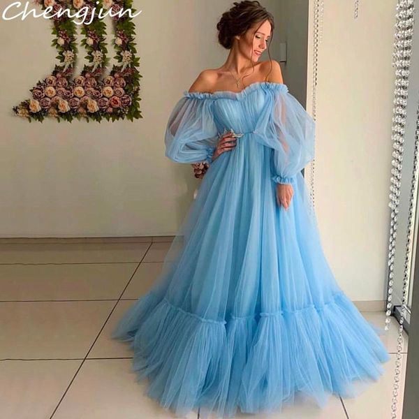 party dresses chengjun custom princess off shoulder pink/blue puff sleeves tulle prom, White;black
party dresses chengjun custom princess off shoulder pink/blue puff sleeves tulle prom, White;black