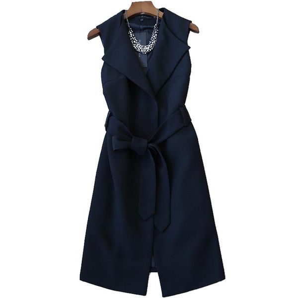 women's vests spring autumn women notched sleeveless blazer vest office lady belted long design, Black;white
women's vests spring autumn women notched sleeveless blazer vest office lady belted long design, Black;white