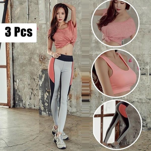 women tracksuit bra+trousers+shirt 3 pcs yoga set patchwork running fitness jogging leggings gym sportswear workout clothes1, White;red
women tracksuit bra+trousers+shirt 3 pcs yoga set patchwork running fitness jogging leggings gym sportswear workout clothes1, White;red