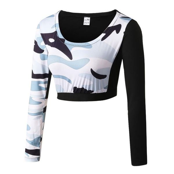 women's t-shirt sports cycling riding exercises wicking sweat quick-drying elastic camouflage short, White
women's t-shirt sports cycling riding exercises wicking sweat quick-drying elastic camouflage short, White