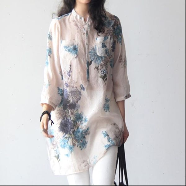 cotton linen shirts vintage women floral print blouses casual loose female long shirt blusas tunic chinese style, White
cotton linen shirts vintage women floral print blouses casual loose female long shirt blusas tunic chinese style, White