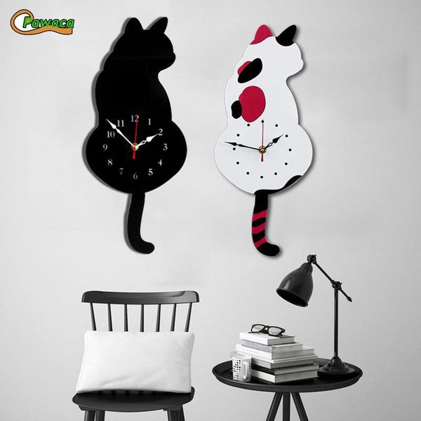 wall clocks creative cute white/black wagging tail cat clock for kids bedroom decor unique gift cartoon mute diy
wall clocks creative cute white/black wagging tail cat clock for kids bedroom decor unique gift cartoon mute diy