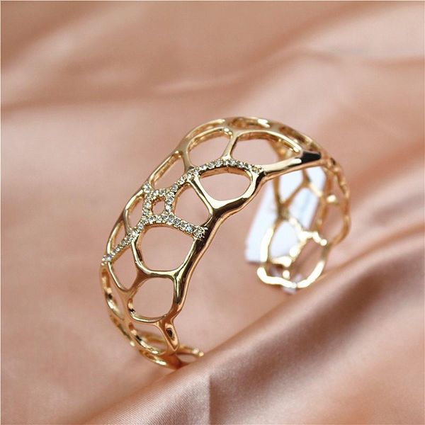 bangle european and american opening irregular hollow crystal personality wide face contracted women's bracelet, Black
bangle european and american opening irregular hollow crystal personality wide face contracted women's bracelet, Black