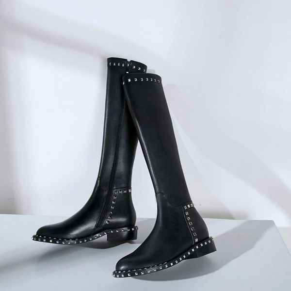 boots side zipper straight metal rider heel leather high low leg women's large, Black
boots side zipper straight metal rider heel leather high low leg women's large, Black