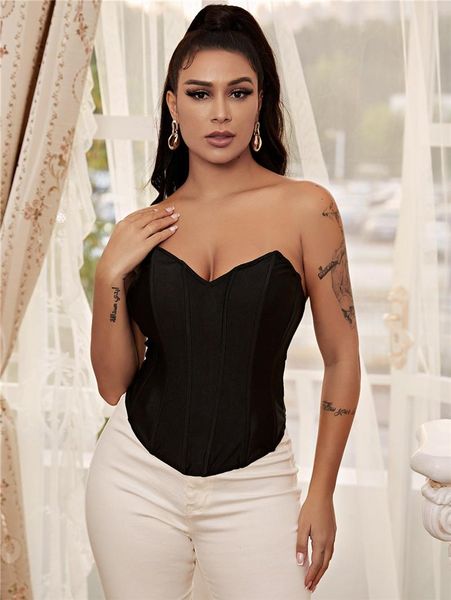 women's tanks & camis chronstyle 2021 corsets women tube sleeveless off shoulder female boned cropped streetwear bustier strapless, White
women's tanks & camis chronstyle 2021 corsets women tube sleeveless off shoulder female boned cropped streetwear bustier strapless, White