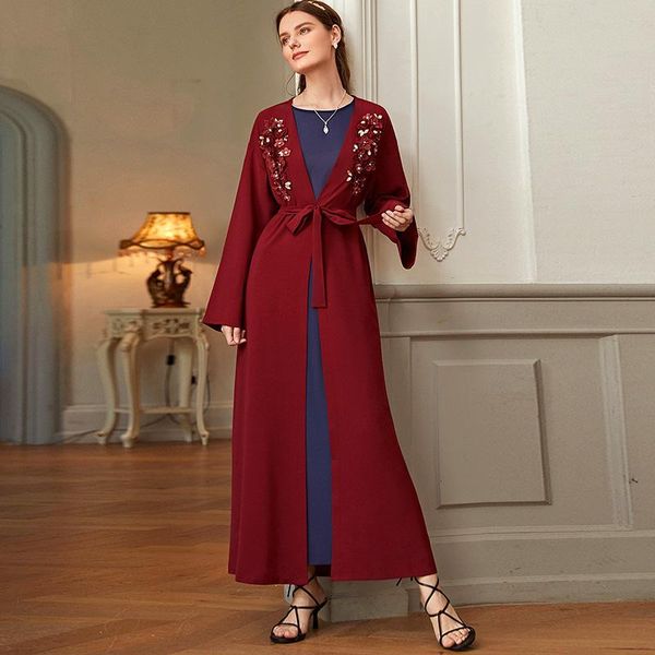ethnic clothing turkey morocco dubai women's dress handmade flower diamonds muslim arabian cardigan evening jacket abaya kimono robe, Red
ethnic clothing turkey morocco dubai women's dress handmade flower diamonds muslim arabian cardigan evening jacket abaya kimono robe, Red