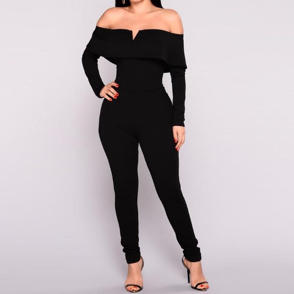 women's jumpsuits & rompers summer autumn black bodycon ruffle fold leotard open shoulder romper fashion tight women slim jumpsuit fa, Black;white
women's jumpsuits & rompers summer autumn black bodycon ruffle fold leotard open shoulder romper fashion tight women slim jumpsuit fa, Black;white
