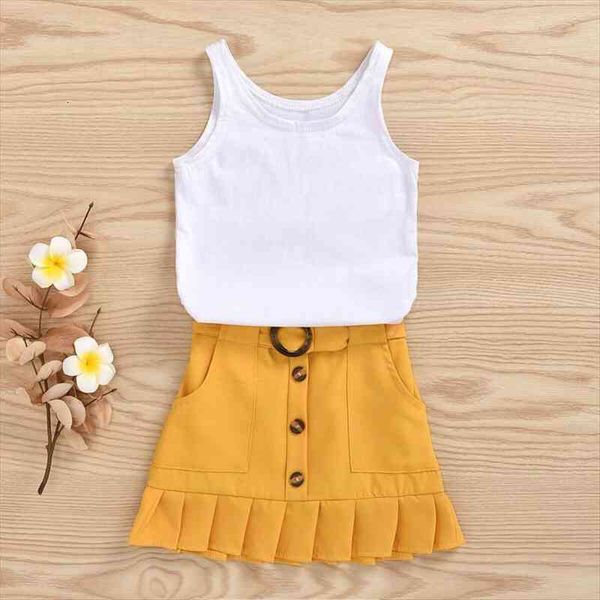 fashion 2pcs toddler baby girl clothes white sleeveless romper vest yellow pleated skirt kids summer clothing outfit set
fashion 2pcs toddler baby girl clothes white sleeveless romper vest yellow pleated skirt kids summer clothing outfit set