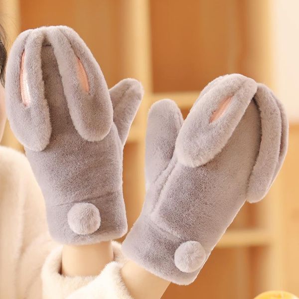 five fingers gloves winter cute female student plush thickened warm korean with and neck parent-child style, Blue;gray
five fingers gloves winter cute female student plush thickened warm korean with and neck parent-child style, Blue;gray