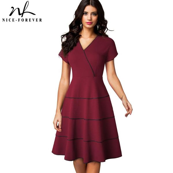 casual dresses nice-forever summer women classic patchwork office business work retro swing flare dress a253, Black;gray
casual dresses nice-forever summer women classic patchwork office business work retro swing flare dress a253, Black;gray