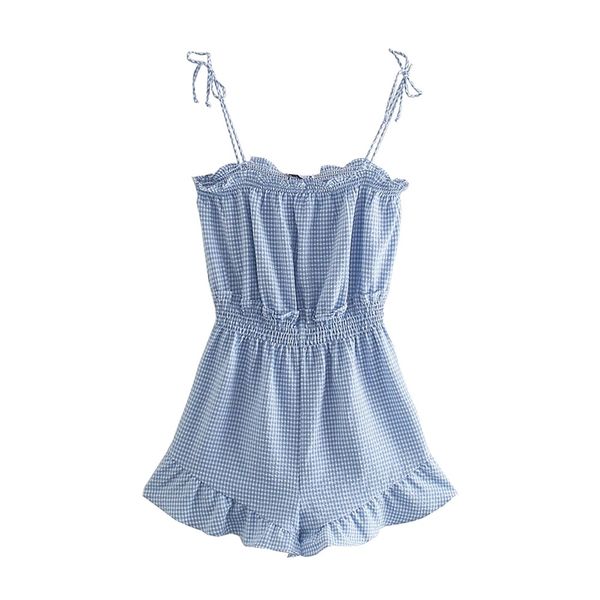 summer elastic camisole short jumpsuit women backless plaid printed pants casual streetwear pockets ladies' soft clothing 210531, Black;white
summer elastic camisole short jumpsuit women backless plaid printed pants casual streetwear pockets ladies' soft clothing 210531, Black;white