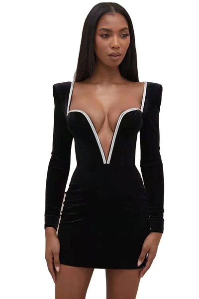 casual dresses 2021 early spring long sleeve low cut v neckline drill show backpack hip slim dress, Black;gray
casual dresses 2021 early spring long sleeve low cut v neckline drill show backpack hip slim dress, Black;gray