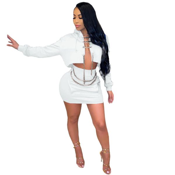 outfit set for women street sweatsuit two piece set chain lace up hooded long sleeve sweatshirt mini skirt suit tracksuit, Gray
outfit set for women street sweatsuit two piece set chain lace up hooded long sleeve sweatshirt mini skirt suit tracksuit, Gray