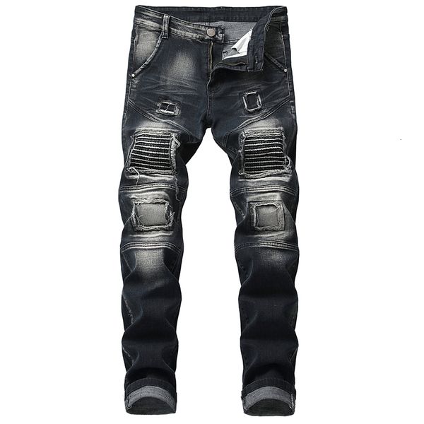 2021 new european american ripped jeans men's male patch straight leg trend personality slim pants splash ink beggar trousers ng0h, Blue
2021 new european american ripped jeans men's male patch straight leg trend personality slim pants splash ink beggar trousers ng0h, Blue