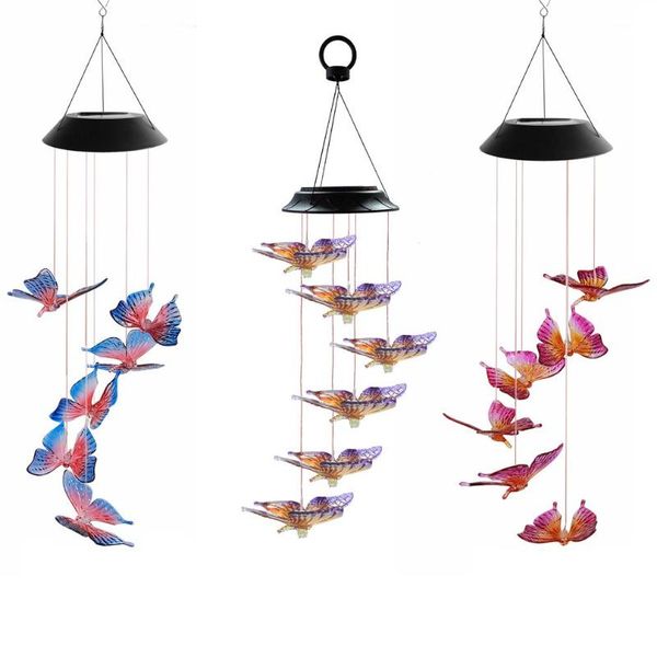 solar lamps led colorful power wind chime crystal butterfly waterproof outdoor windchime light for patio yard garden
solar lamps led colorful power wind chime crystal butterfly waterproof outdoor windchime light for patio yard garden