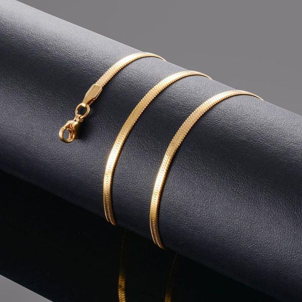 chains stainless steel gold flat snake chain fashion women models jewelry, Silver
chains stainless steel gold flat snake chain fashion women models jewelry, Silver