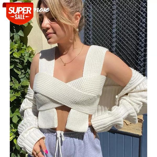 rockmore y2k sleeveless knitted crop sweater spring fall fashion cross bandage vest casual jumper female pullover #2x2m, White
rockmore y2k sleeveless knitted crop sweater spring fall fashion cross bandage vest casual jumper female pullover #2x2m, White