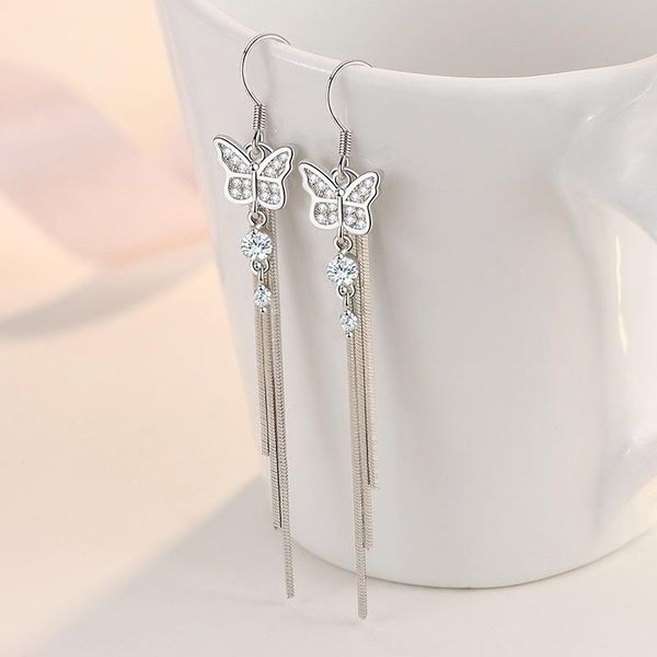 stud fashion 925 sterling silver butterfly inlaid cubic zircon earrings for women long tassel earline jewelry pendientes brincos, Golden;silver
stud fashion 925 sterling silver butterfly inlaid cubic zircon earrings for women long tassel earline jewelry pendientes brincos, Golden;silver