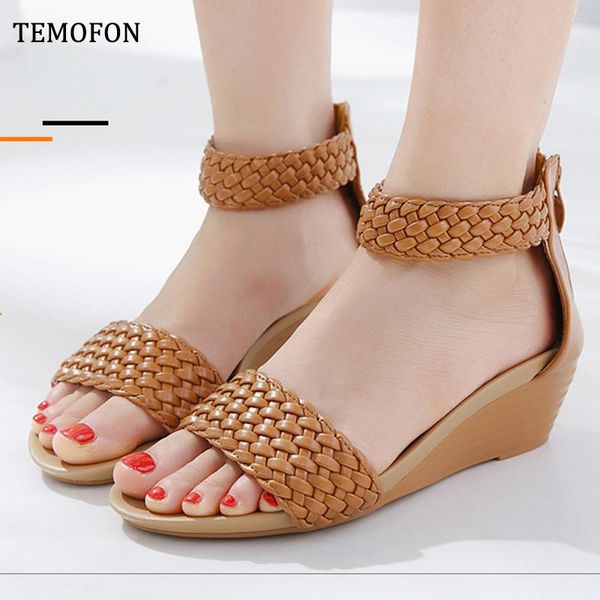 dress shoes temofon women wedge sandals heels summer peep toe retro roman high heel weave casual sandalias hvt1062, Black
dress shoes temofon women wedge sandals heels summer peep toe retro roman high heel weave casual sandalias hvt1062, Black