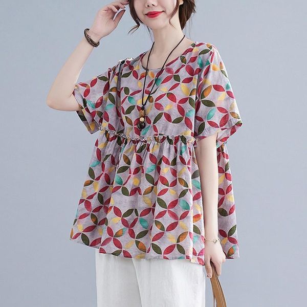 women's t-shirt women summer cotton linen casual t-shirts arrival 2021 vintage style o-neck print loose female short sleeve tees s4026, White
women's t-shirt women summer cotton linen casual t-shirts arrival 2021 vintage style o-neck print loose female short sleeve tees s4026, White