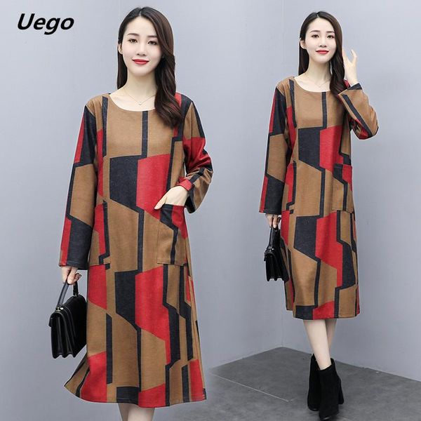 casual dresses uego arrival long sleeve autumn dress print floral soft cotton loose women pockets female spring midi, Black;gray 
casual dresses uego arrival long sleeve autumn dress print floral soft cotton loose women pockets female spring midi, Black;gray