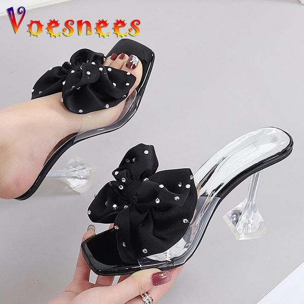 slippers shoes woman sandals pvc transparent feather rhinestone crystal high heels butterfly fur peep toe mules ladies slides, Black
slippers shoes woman sandals pvc transparent feather rhinestone crystal high heels butterfly fur peep toe mules ladies slides, Black