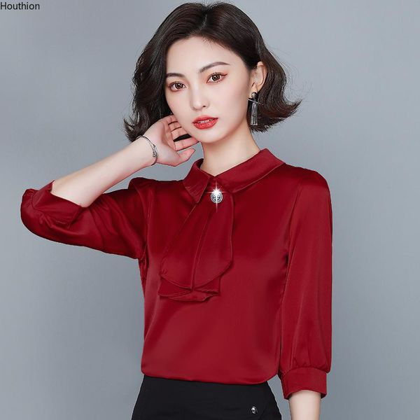 women's blouses & shirts chiffon casual silk shirt korean loose plus size fashion solid summer lady long sleeve houthion, White
women's blouses & shirts chiffon casual silk shirt korean loose plus size fashion solid summer lady long sleeve houthion, White
