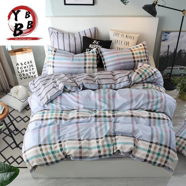 bedding sets set white blue lattice british style 3/4pcs duvet cover soft polyester bed linen flat sheet king bedclothes
bedding sets set white blue lattice british style 3/4pcs duvet cover soft polyester bed linen flat sheet king bedclothes