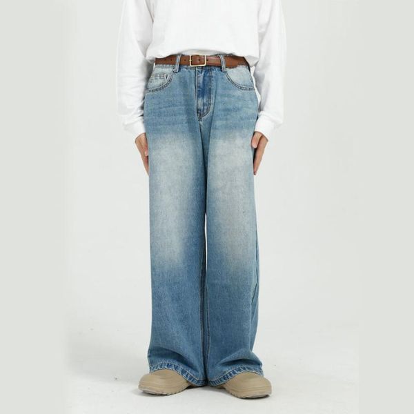 men's jeans retro casual loose straight wide leg denim pant for male japan korea style streetwear vintage long trousers men, Blue
men's jeans retro casual loose straight wide leg denim pant for male japan korea style streetwear vintage long trousers men, Blue