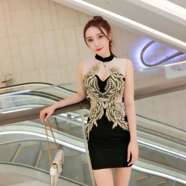 casual dresses 2021 women elegant lace cheongsam korean fashion sleeveless banquet evening mini dress vestidos lady club bodycon party, Black;gray
casual dresses 2021 women elegant lace cheongsam korean fashion sleeveless banquet evening mini dress vestidos lady club bodycon party, Black;gray
