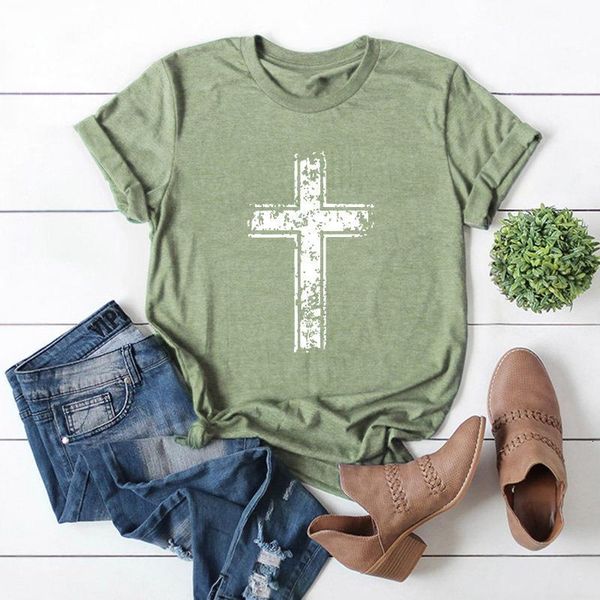 2021 fashion new women t shirts summer short sleeve vintage jesus t-shirt christian cross print female tee shirt plus size, White
2021 fashion new women t shirts summer short sleeve vintage jesus t-shirt christian cross print female tee shirt plus size, White