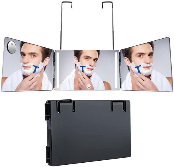compact mirrors trifold mirror built-in led light three-sided folding household hanging
compact mirrors trifold mirror built-in led light three-sided folding household hanging