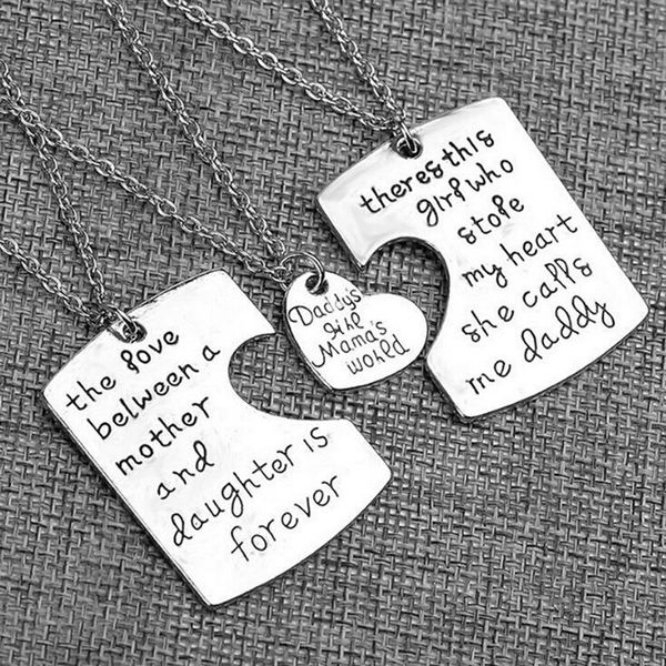 pendant necklaces fashion zinc alloy father's day key chain mother's love splice necklace heart shape daddy mother daughter gift, Silver
pendant necklaces fashion zinc alloy father's day key chain mother's love splice necklace heart shape daddy mother daughter gift, Silver