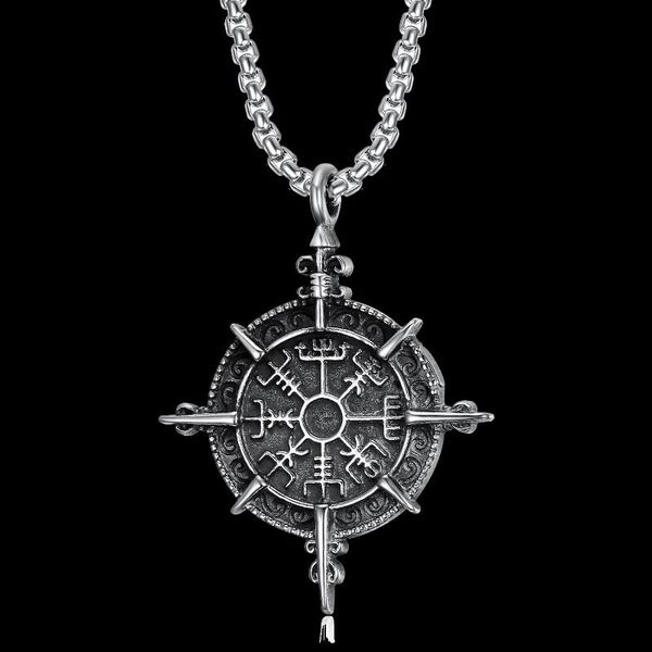 pendant necklaces trendy viking norse amulet talisman cross sword with chain jewelry gift for men, Silver
pendant necklaces trendy viking norse amulet talisman cross sword with chain jewelry gift for men, Silver