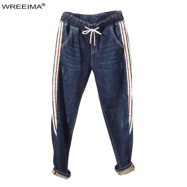 women's jeans plus size women long pants 2021 spring pockets side striped drawstring elastic waist female color block casual z907, Blue
women's jeans plus size women long pants 2021 spring pockets side striped drawstring elastic waist female color block casual z907, Blue