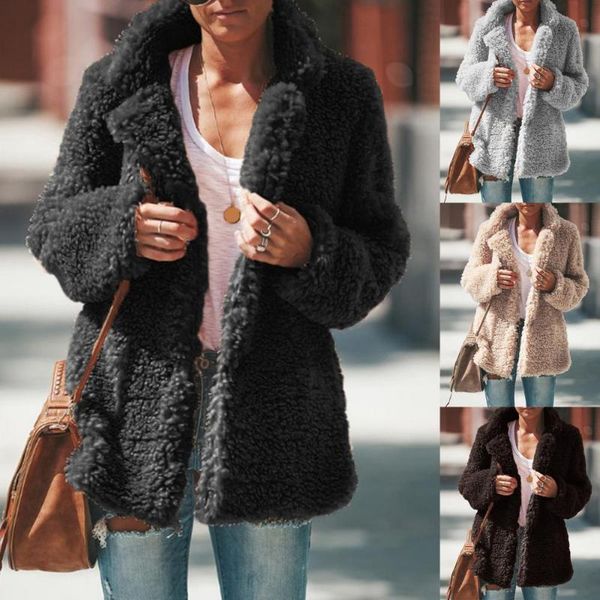 women's fur & faux women coats sweatshirts autumn winter long sleeve plush warm coat open front cardigan jackets female overcoat jacket, Black
women's fur & faux women coats sweatshirts autumn winter long sleeve plush warm coat open front cardigan jackets female overcoat jacket, Black