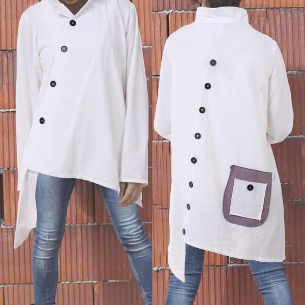 2021 autumn celmia long sleeve women vintage casual long sleeve solid shirts cotton linen asymmetric plus size blusas mujer, White
2021 autumn celmia long sleeve women vintage casual long sleeve solid shirts cotton linen asymmetric plus size blusas mujer, White