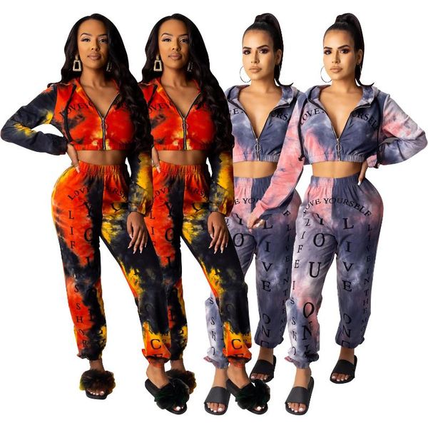 women's two piece pants tie dye print zipper long sleeves drawstring hoodie & ankle-length arrival autumn women suit selling 2 set, White
women's two piece pants tie dye print zipper long sleeves drawstring hoodie & ankle-length arrival autumn women suit selling 2 set, White