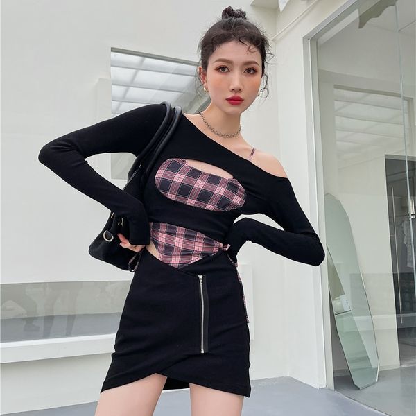 casual dresses off shoulder cut out women black patchwork bodycon long sleeve mini ladies short designer clothes xnx1, Black;gray
casual dresses off shoulder cut out women black patchwork bodycon long sleeve mini ladies short designer clothes xnx1, Black;gray