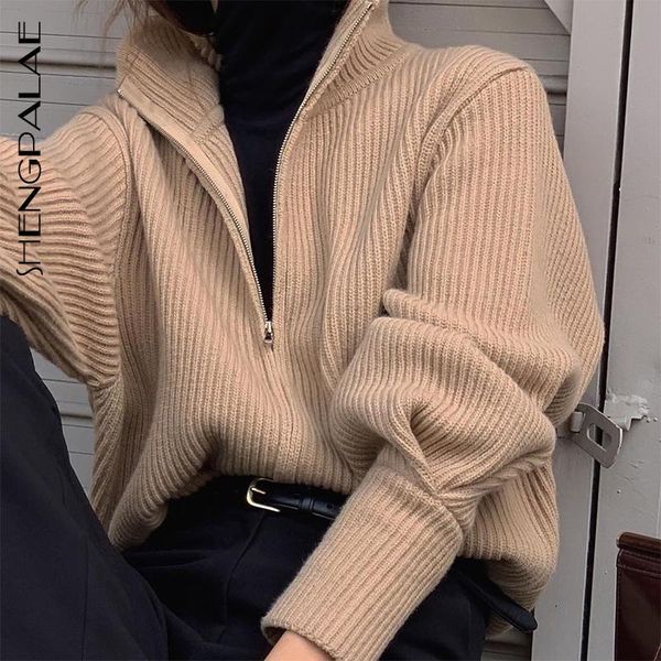shengpalae 2021 chic autumn and winter woman's fashionable high collar zipper loose warm long sleeve knitted sweater coat zt1485, White
shengpalae 2021 chic autumn and winter woman's fashionable high collar zipper loose warm long sleeve knitted sweater coat zt1485, White