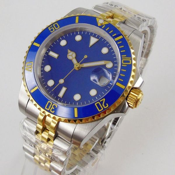 wristwatches 40mm sapphire glass miyota 8215 automatic men's watch blue dial jubilee strap date indicator case wristwatch, Slivery;brown
wristwatches 40mm sapphire glass miyota 8215 automatic men's watch blue dial jubilee strap date indicator case wristwatch, Slivery;brown