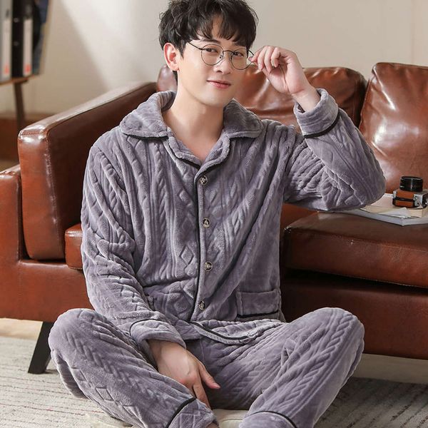 pajamas men's autumn and long sleeve coral plush thickened warm flannel housewear winter suit, Black;brown
pajamas men's autumn and long sleeve coral plush thickened warm flannel housewear winter suit, Black;brown